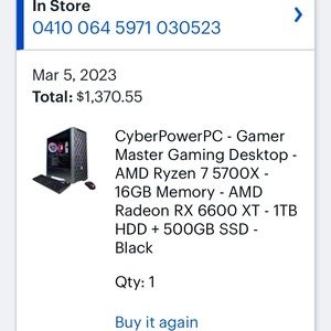 Cyber power gaming pc